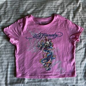 ed hardy pink dragon baby tee